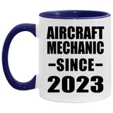 Aircraft Mechanic Since 2023 - 11oz Accent Mug Purple