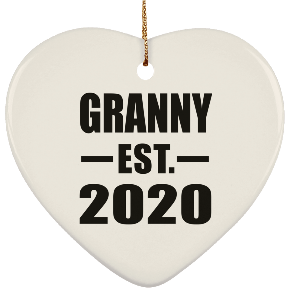 Granny Established EST. 2020 - Heart Ornament