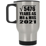 74th Anniversary Square Root of 5476 Years As Mr & Mrs 2021 - Silver Travel Mug
