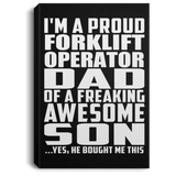 Proud Forklift Operator Dad Of Awesome Son - Canvas Portrait