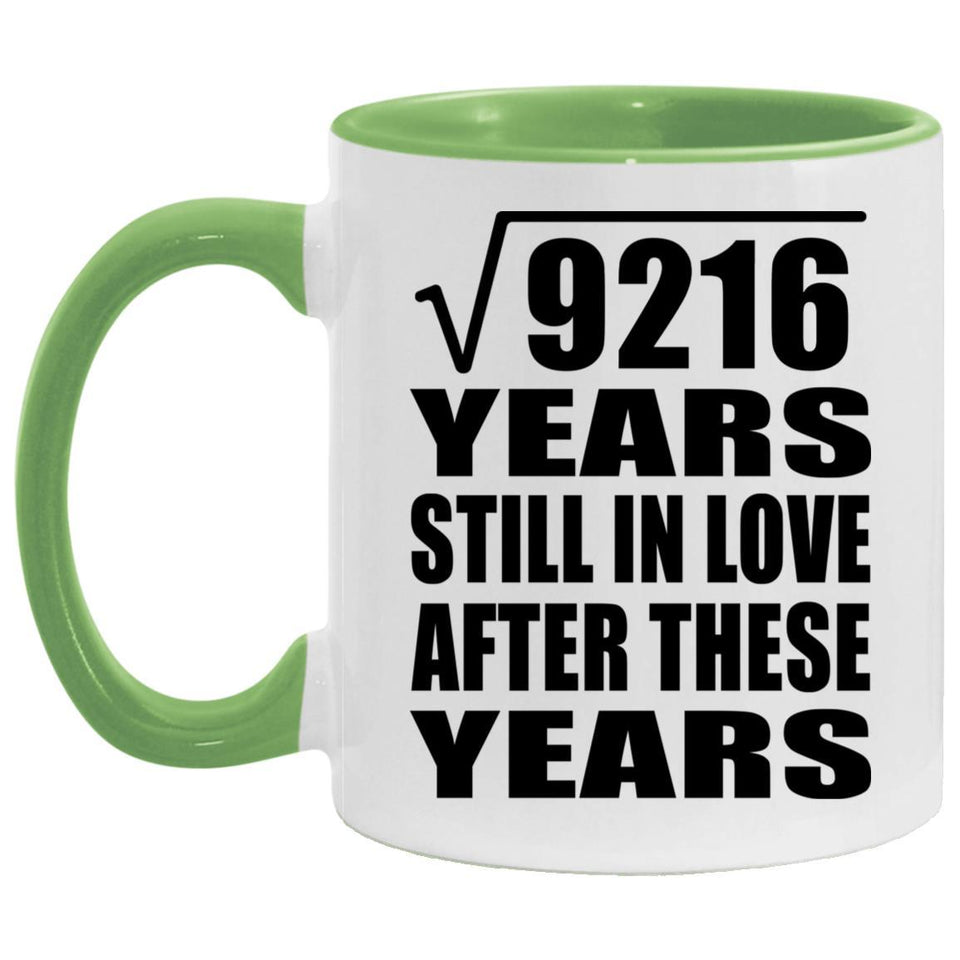 96th Anniversary Square Root of 9216 Years Still In Love - 11oz Accent Mug Green