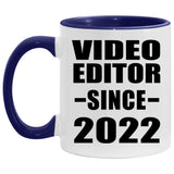 Video Editor Since 2022 - 11oz Accent Mug Purple