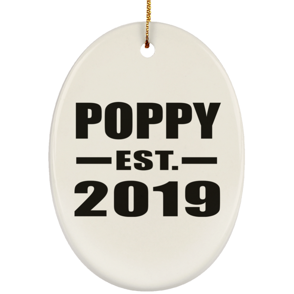 Poppy Established EST. 2019 - Oval Ornament