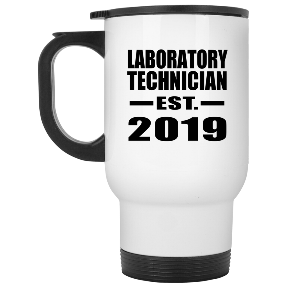 Laboratory Technician Established EST. 2019 - White Travel Mug