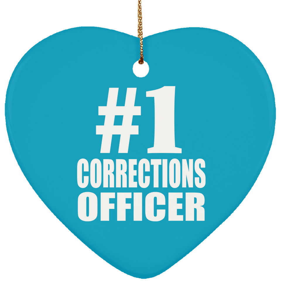 Number One #1 Corrections Officer - Heart Ornament