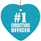 Number One #1 Corrections Officer - Heart Ornament