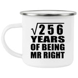 16th Anniversary Square Root of 256 Years of Being Mr Right - 12oz Camping Mug