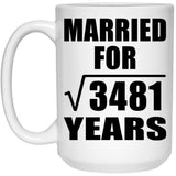 59th Anniversary Married For Square Root of 3481 Years - 15oz Coffee Mug