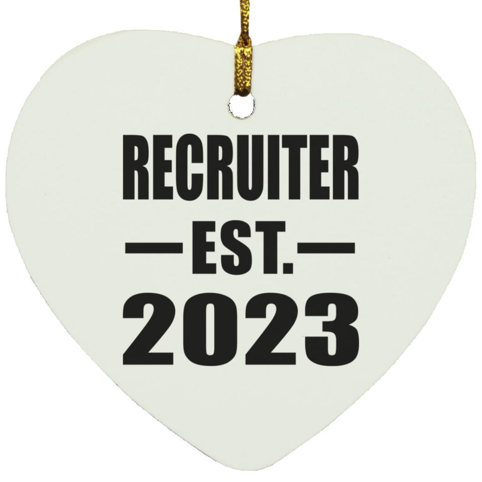 Recruiter Established EST. 2023 - Heart Ornament