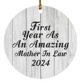First Year As An Amazing Mother In Law 2024 - Circle Ornament F