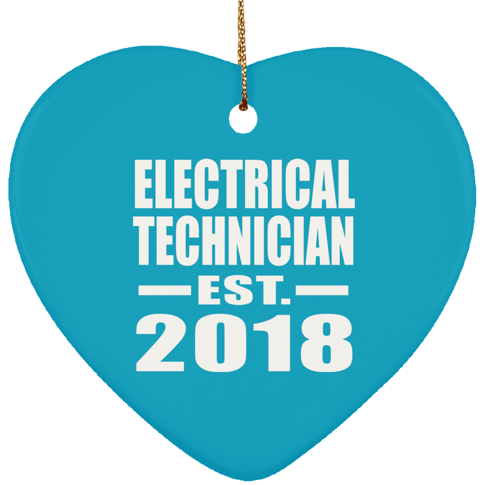 Electrical Technician Established EST. 2018 - Heart Ornament
