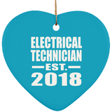 Electrical Technician Established EST. 2018 - Heart Ornament