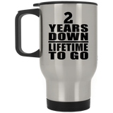 2nd Anniversary 2 Years Down Lifetime To Go - Silver Travel Mug