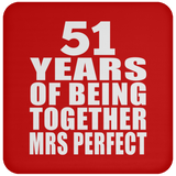 51st Anniversary 51 Years Of Being Mrs Perfect - Drink Coaster