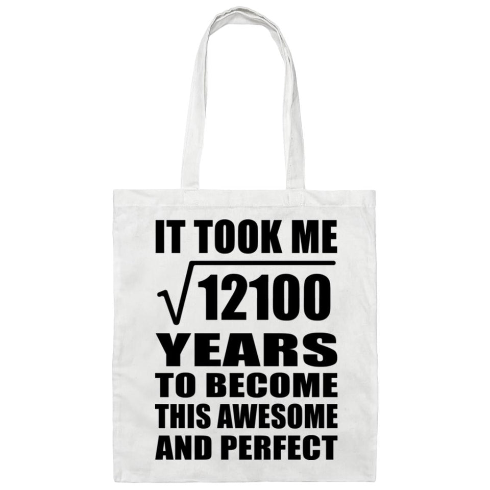 110th Birthday Took Square Root of 12100 Years To Awesome - Tote Bag White