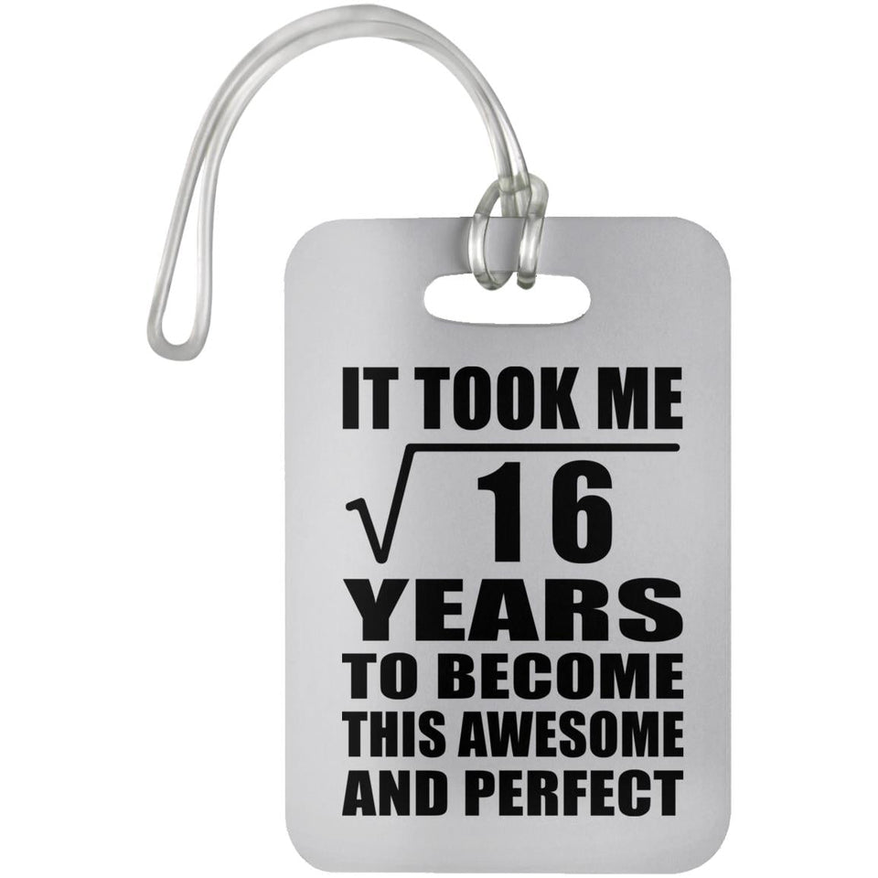 4th Birthday Took Square Root of 16 Years To Awesome - Luggage Bag Tag