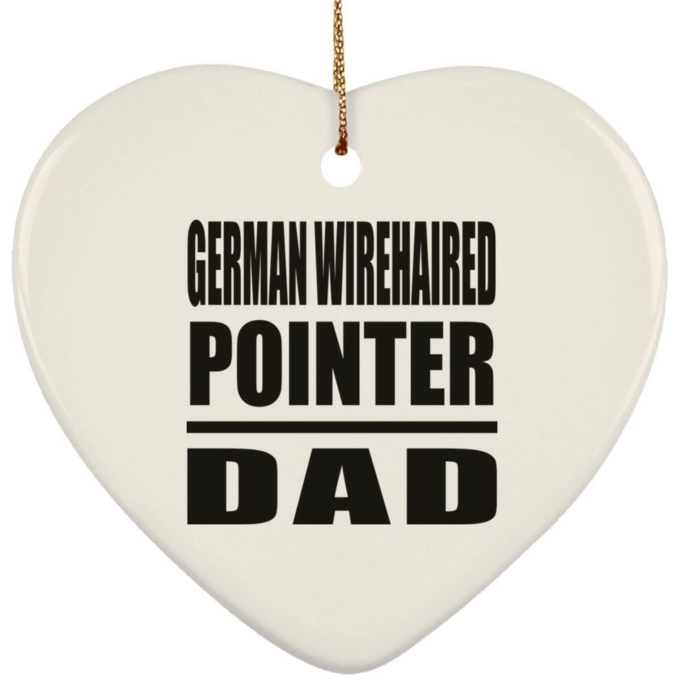 German Wirehaired Pointer Dad - Heart Ornament