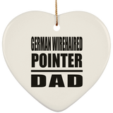 German Wirehaired Pointer Dad - Heart Ornament