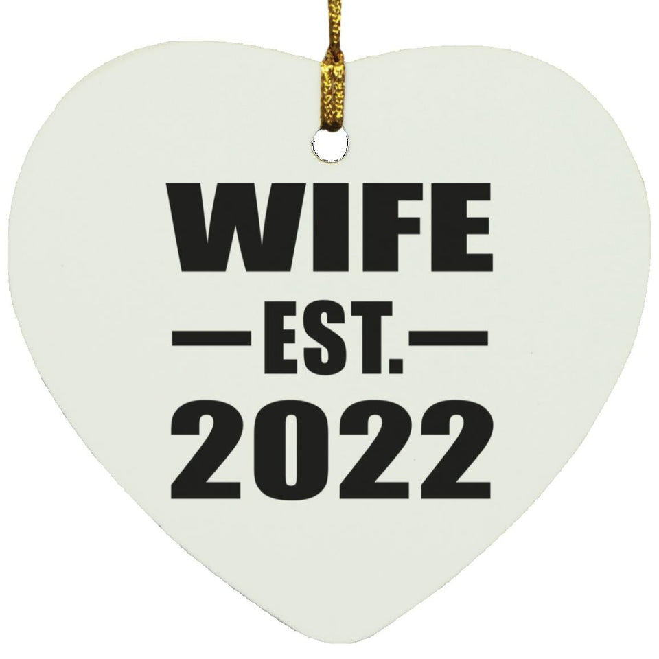 Wife Established EST. 2022 - Heart Ornament