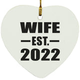 Wife Established EST. 2022 - Heart Ornament