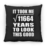 108th Birthday Took Square Root of 11664 Years To Look Good - Throw Pillow Black