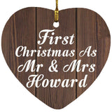 First Christmas As Mr & Mrs Howard - Heart Ornament D