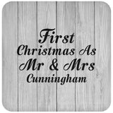 First Christmas As Mr & Mrs Cunningham - Drink Coaster F