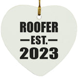 Roofer Established EST. 2023 - Heart Ornament