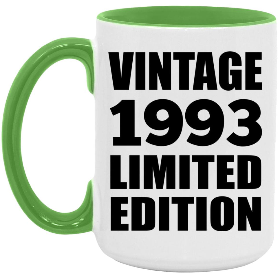 31st Birthday Vintage 1993 Limited Edition - 15oz Accent Mug Green