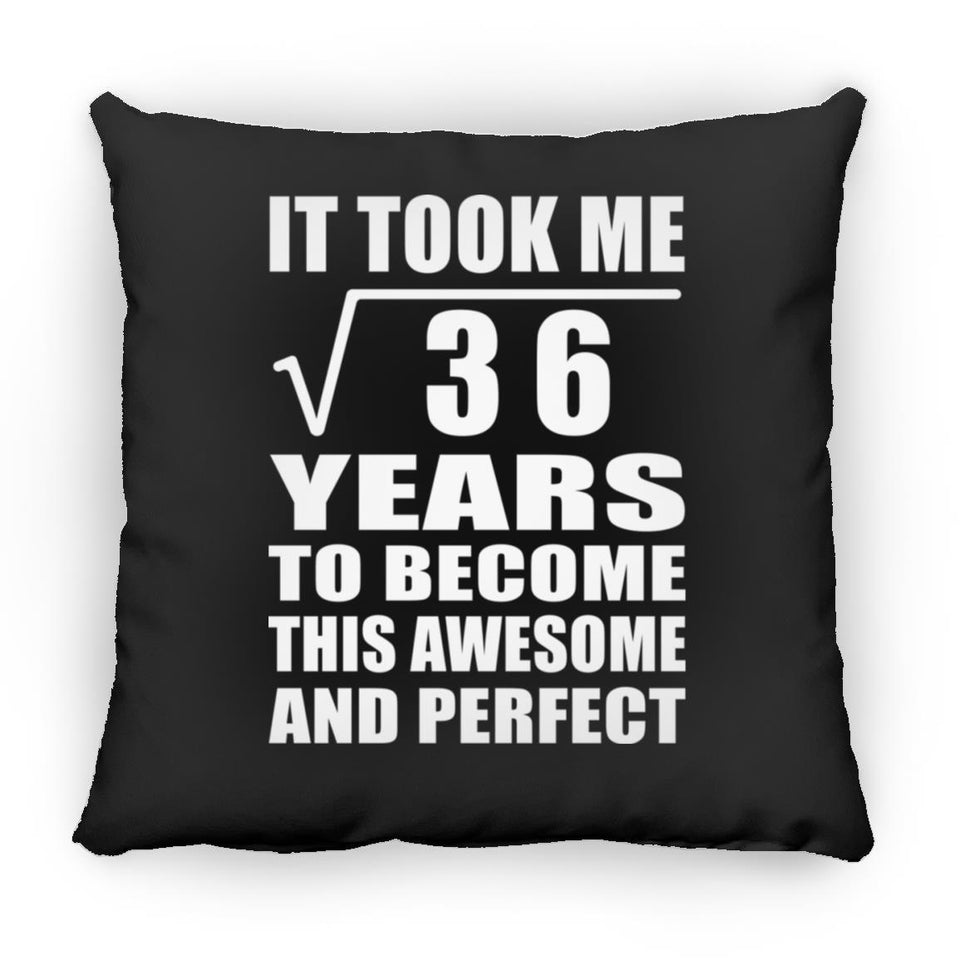 6th Birthday Took Square Root of 36 Years To Awesome - Throw Pillow Black