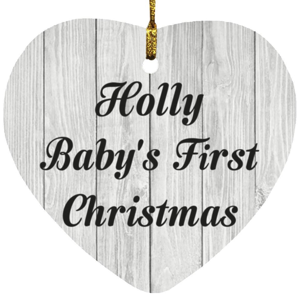 Holly Baby's First Christmas - Heart Ornament F