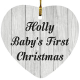 Holly Baby's First Christmas - Heart Ornament F