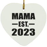 Mama Established EST. 2023 - Heart Ornament