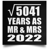 71st Anniversary Square Root of 5041 Years As Mr & Mrs 2022 - Poster Square