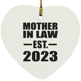 Mother In Law Established EST. 2023 - Heart Ornament