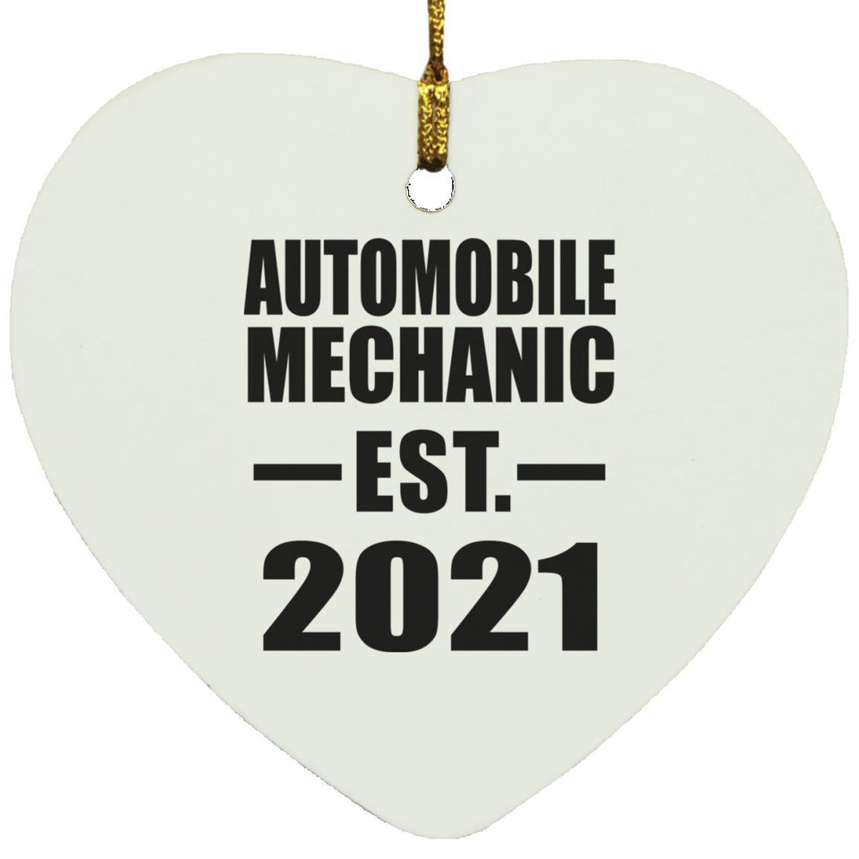 Automobile Mechanic Established EST. 2021 - Heart Ornament