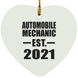 Automobile Mechanic Established EST. 2021 - Heart Ornament