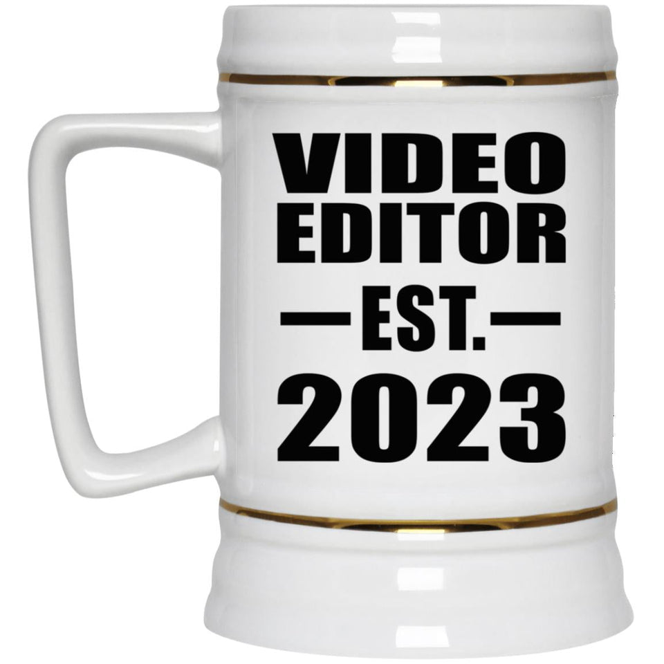 Video Editor Established EST. 2023 - Beer Stein