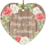 Raymond Baby's First Christmas - Heart Ornament B