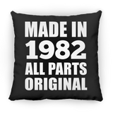42nd Birthday Made in 1982 All Parts Original - Throw Pillow Black