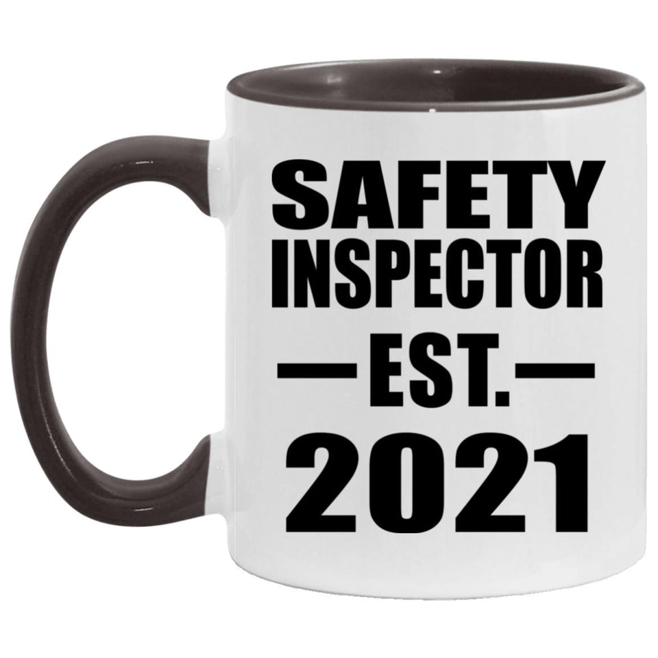 Safety Inspector Established EST. 2021 - 11oz Accent Mug Black