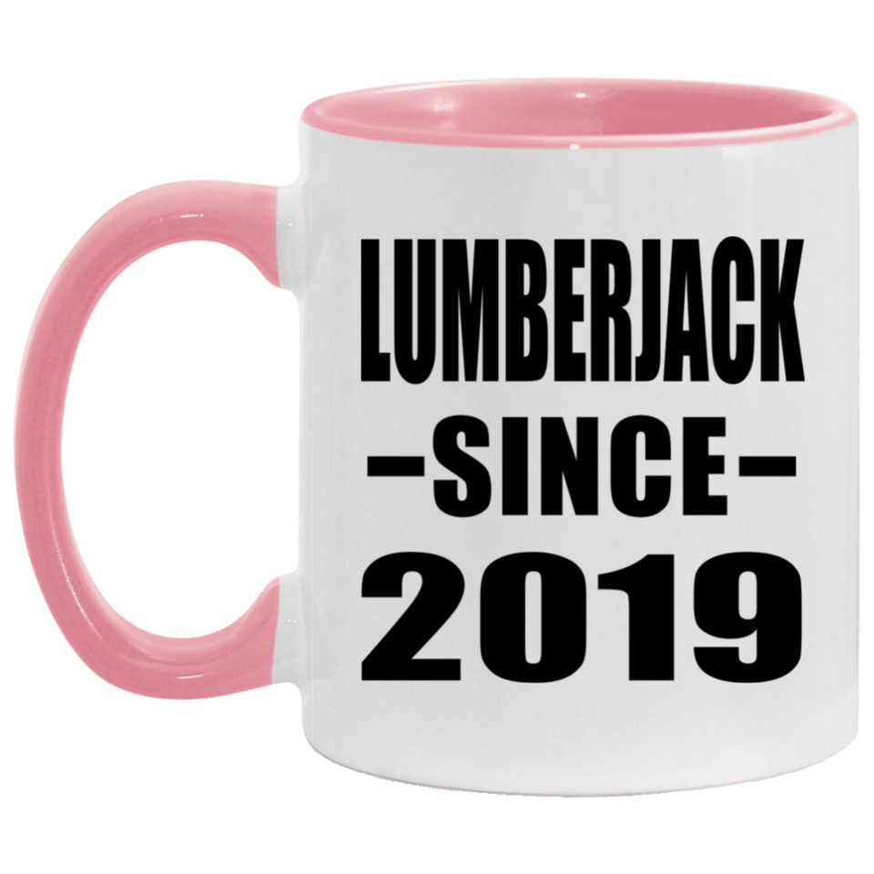 Lumberjack Since 2019 - 11oz Accent Mug Pink