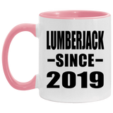Lumberjack Since 2019 - 11oz Accent Mug Pink