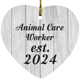 Animal Care Worker Established Est. 2024 - Heart Ornament F