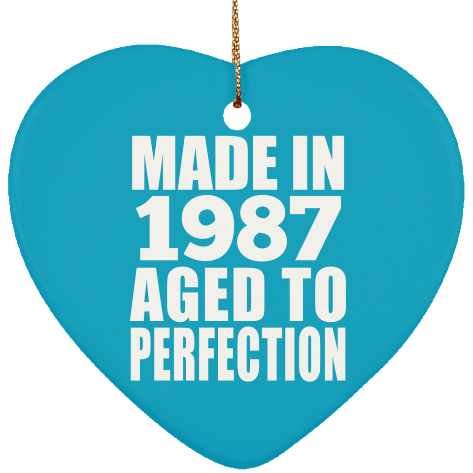37th Birthday Made In 1987 Aged to Perfection - Heart Ornament