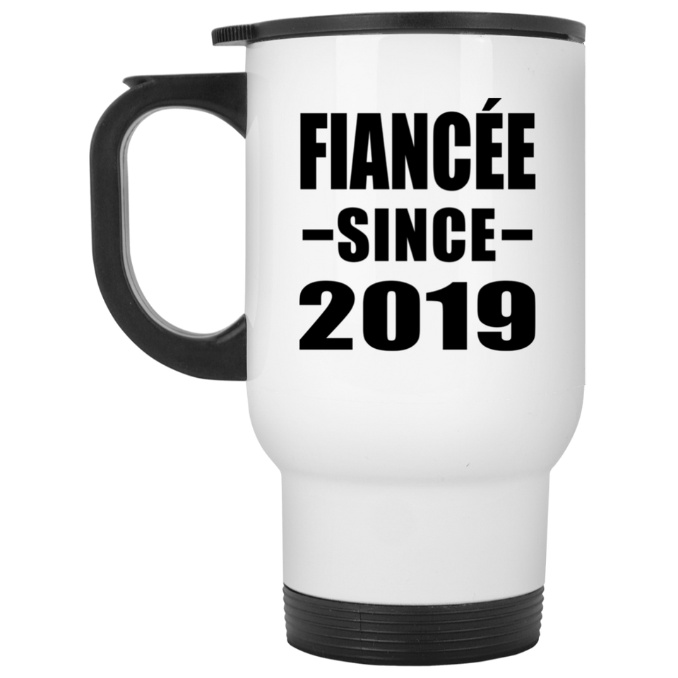 Fiancee Since 2019 - White Travel Mug