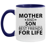Mother and Son, Best Friends For Life - 11oz Accent Mug Purple