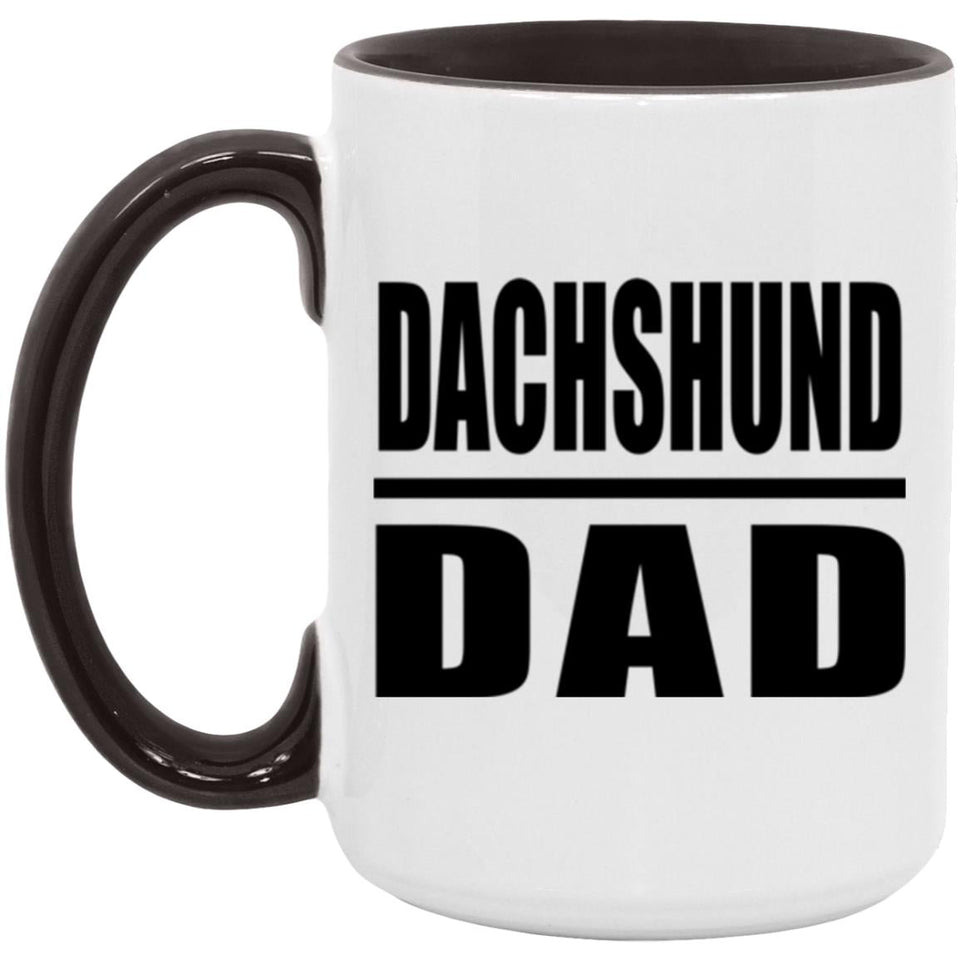 Dachshund Dad - 15oz Accent Mug Black
