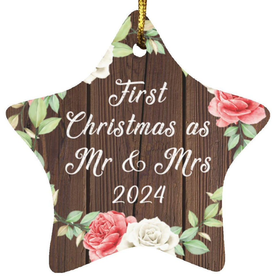 First Christmas As Mr & Mrs 2024 - Star Ornament A