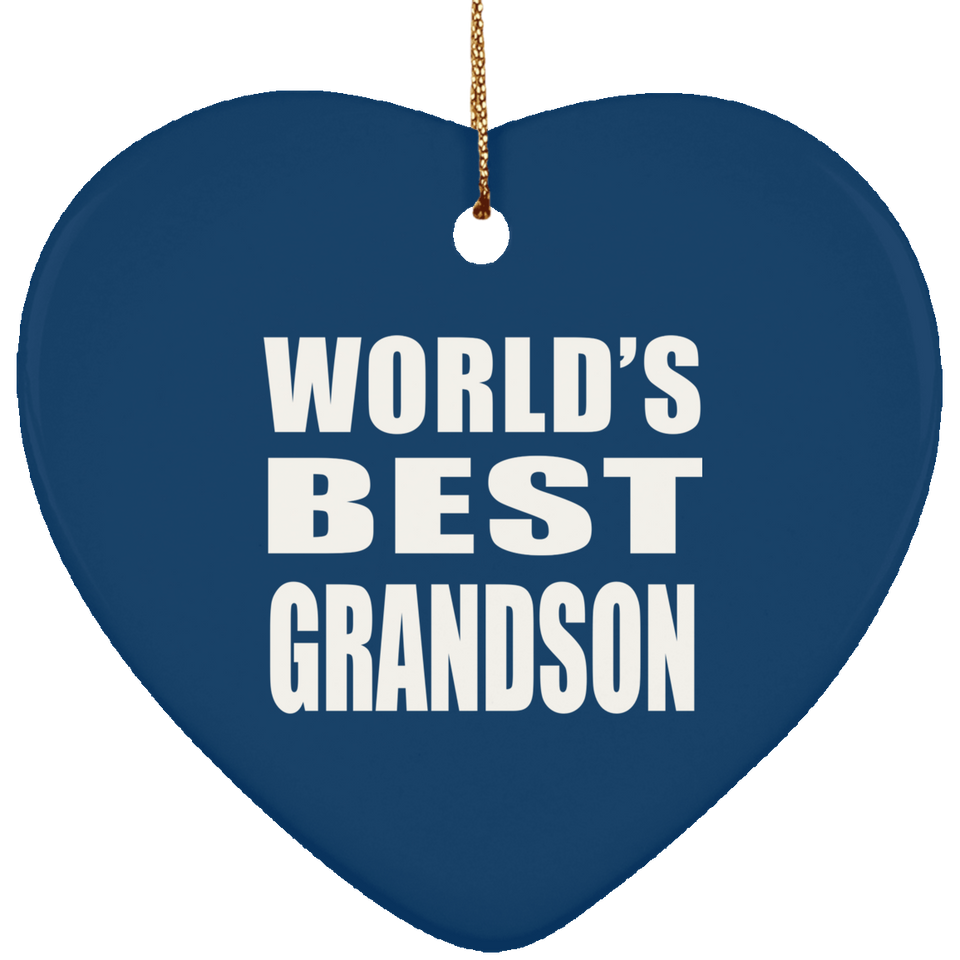 World's Best Grandson - Heart Ornament